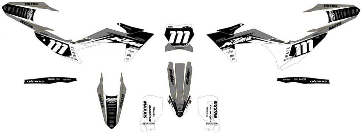 kit déco ktm exc / exc f (2024) flash gris