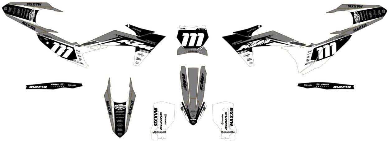 kit déco ktm exc / exc f (2024) flash gris