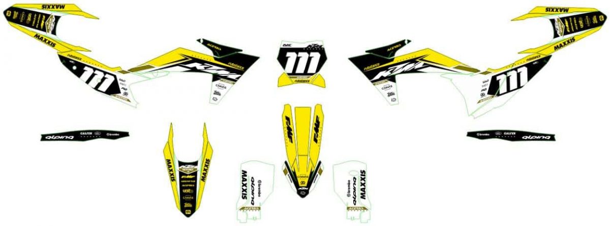kit déco ktm exc / exc f (2024) flash jaune