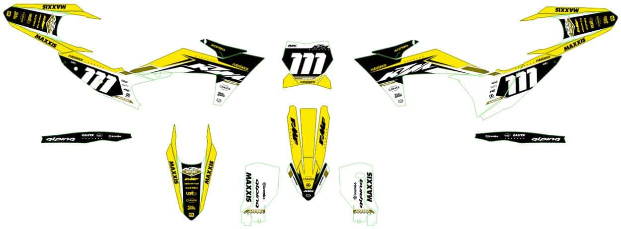 kit déco ktm exc / exc f (2024) flash jaune