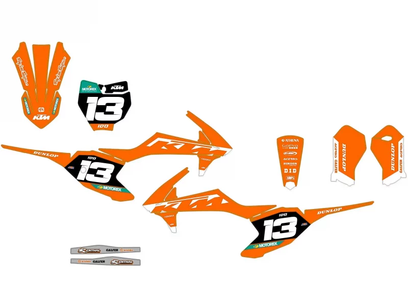 Kit grafiche race orange ktm 50 sx (2016 2023).