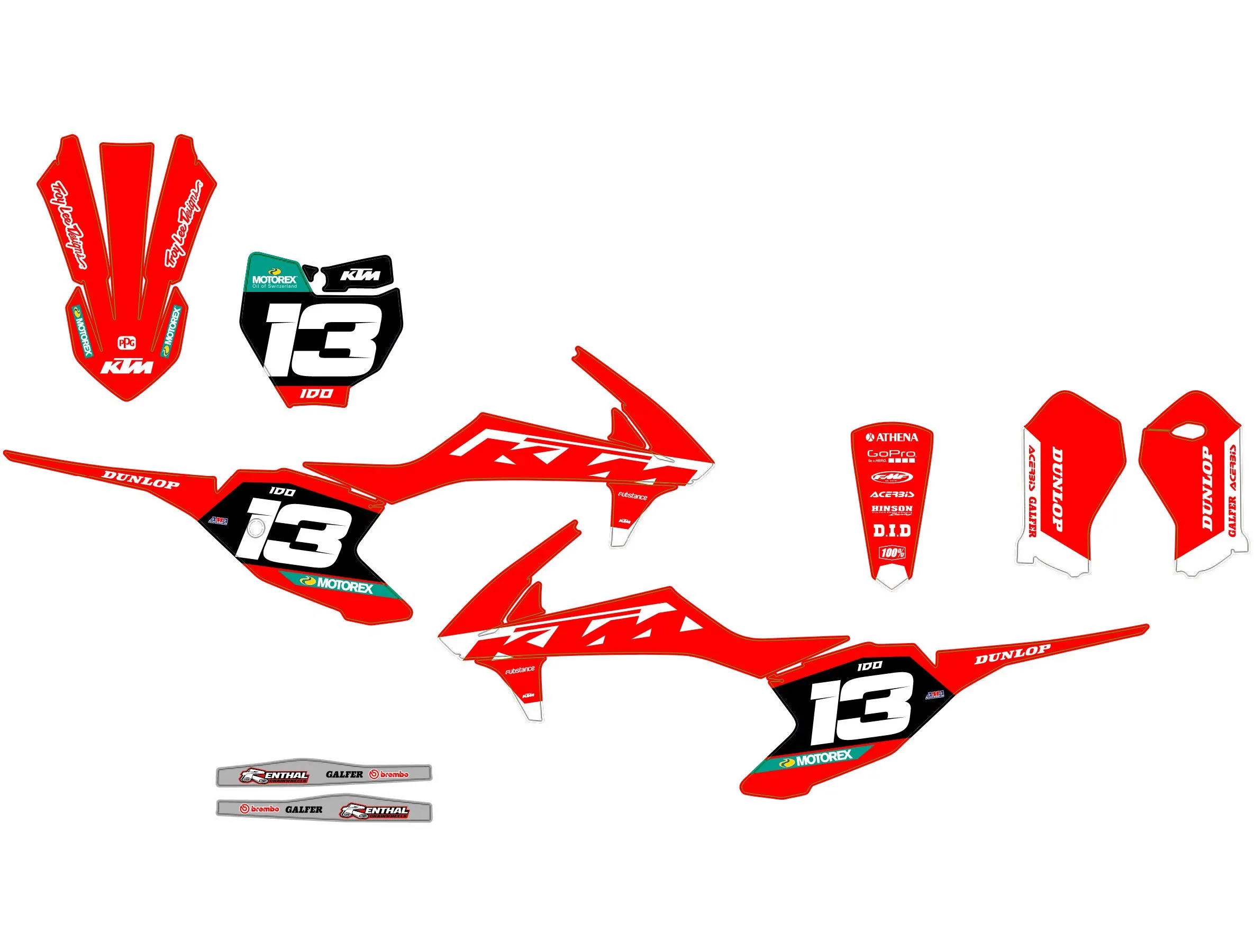 kit déco ktm 50 sx (2016 2023) race rouge