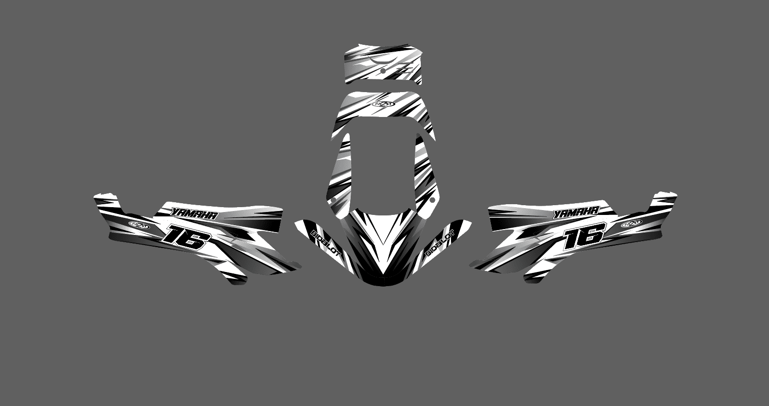 kit déco mbk booster (1990 2003) airon blanc / noir