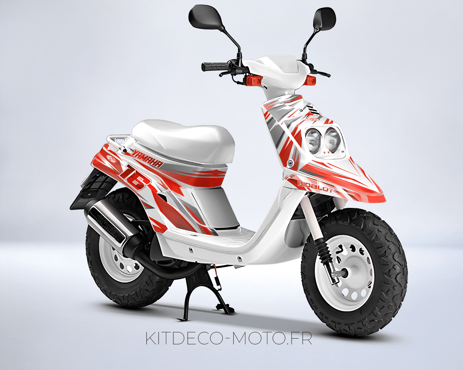 kit déco mbk booster (1990 2003) airon blanc / rouge