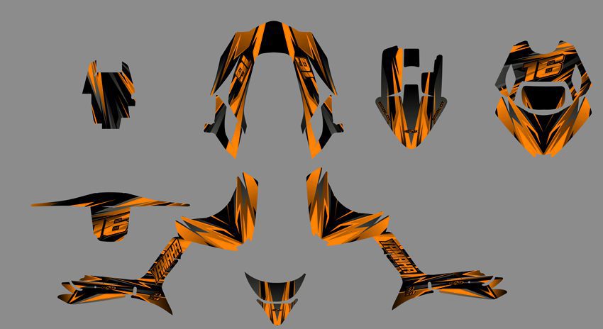 kit déco mbk booster bcd airon orange