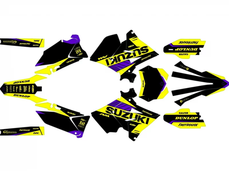 Kit grafiche viola suzuki 125 / 250 rm polisport restyle race