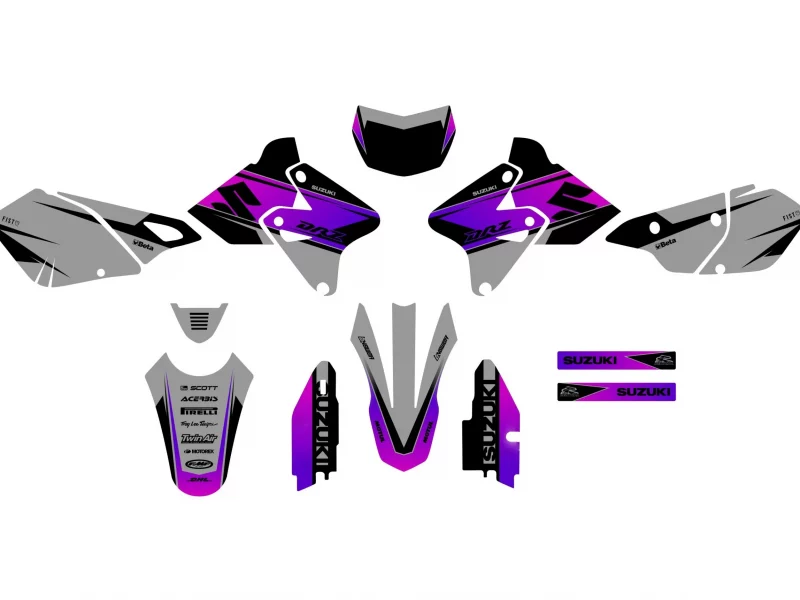 suzuki drz 400 line decoration kit purple