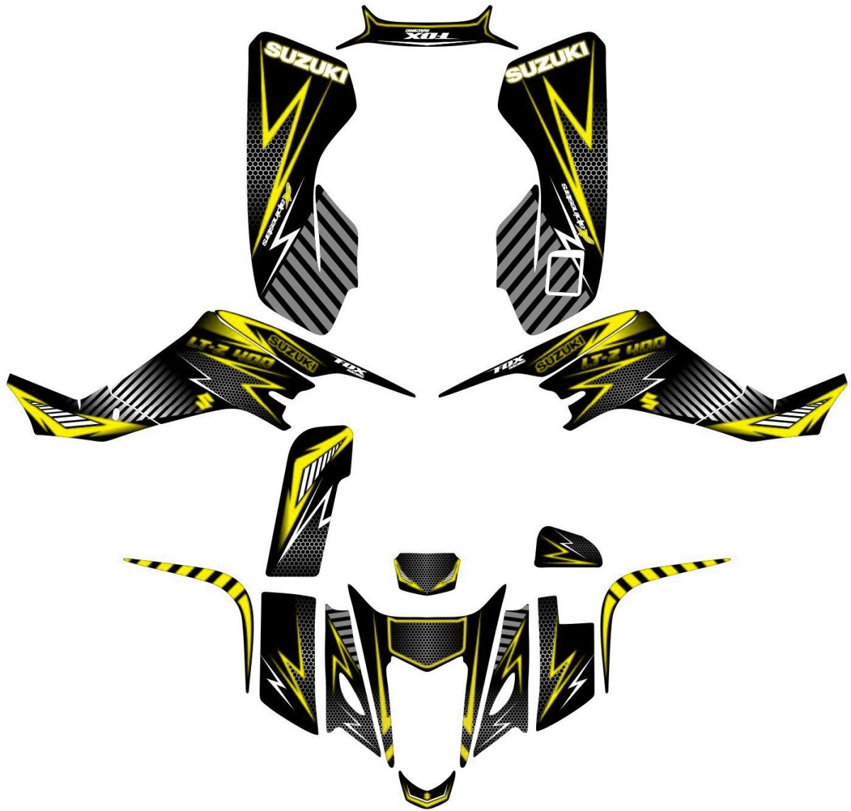 kit déco suzuki 400 ltz line jaune