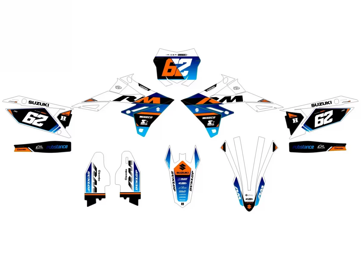 kit déco suzuki 250 rmz (2019 2024) factory orange