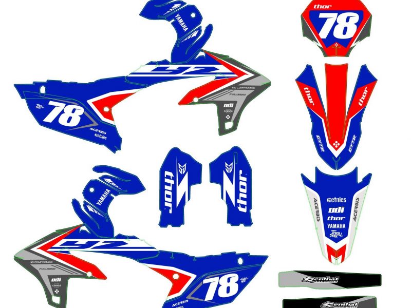 yamaha 450 yzf (2023 2024) racing red graphic kit
