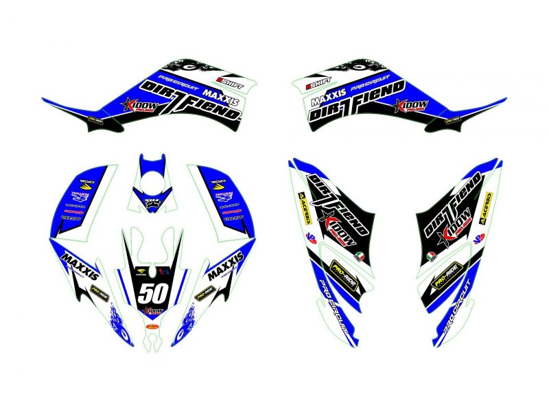 Yamaha YFM 250 Raptor Maxxis Grafik-Kit blau
