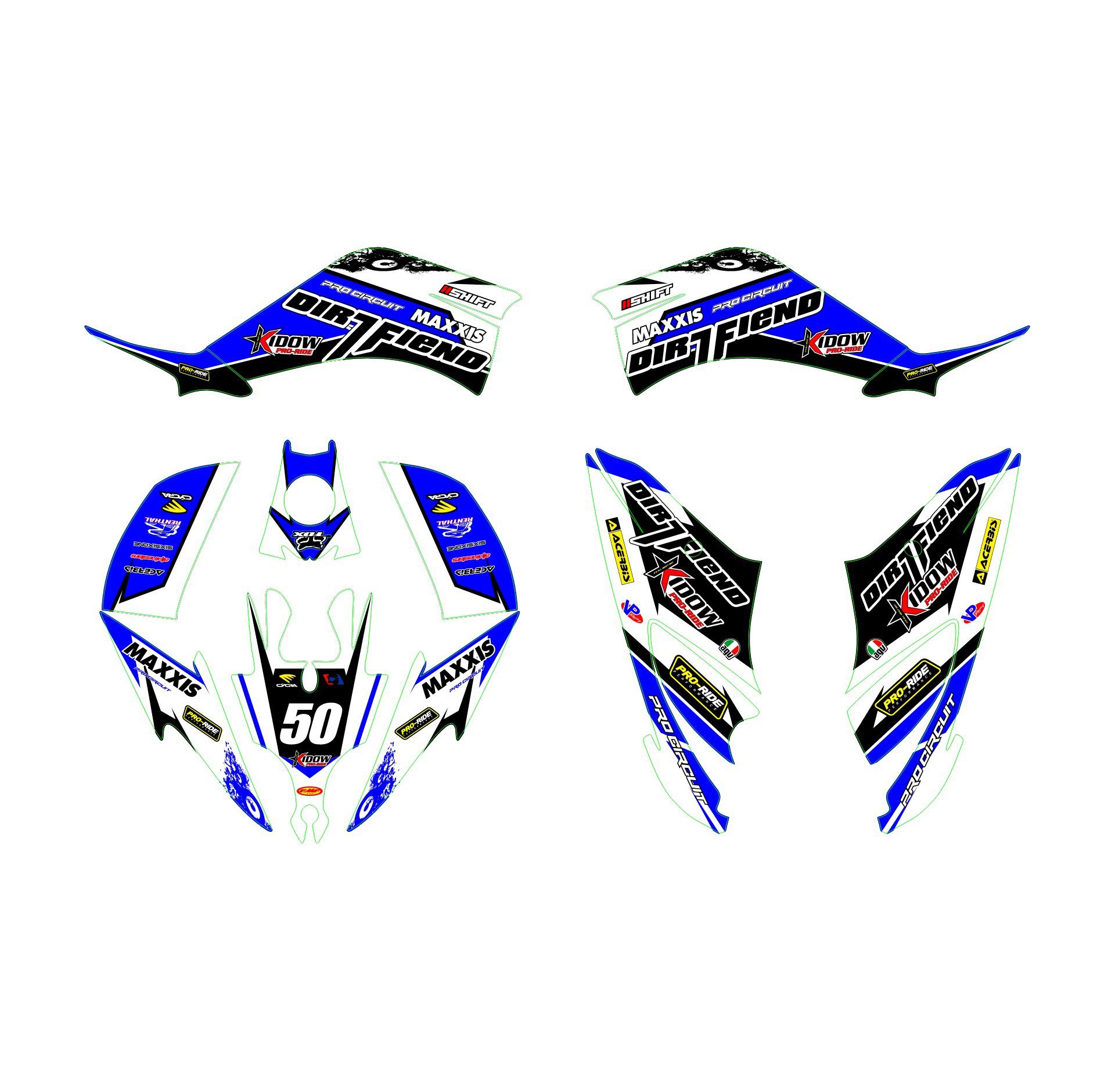 kit gráfico yamaha yfm 250 raptor maxxis azul