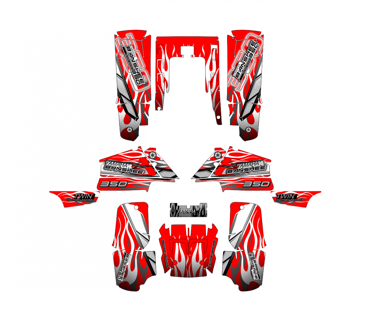 kit déco yamaha 350 banshee factory rouge
