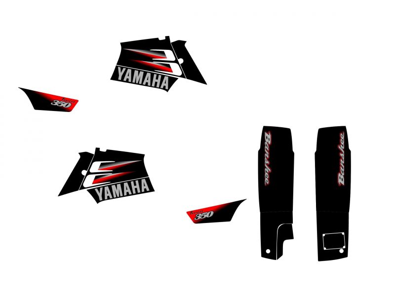 Oryginalny czarny zestaw graficzny Yamaha 350 Banshee