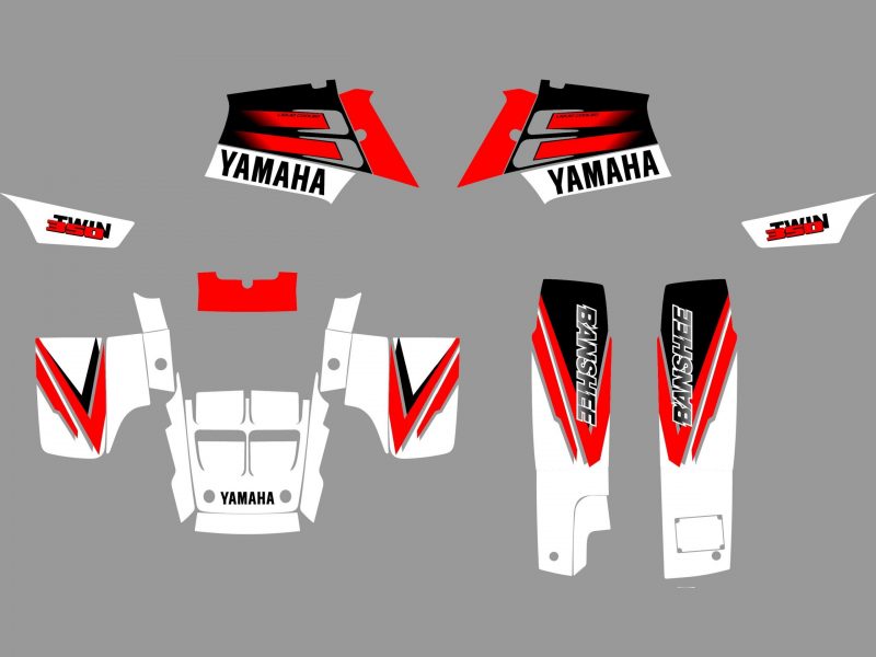 Kit grafiche rosse originali Yamaha 350 Banshee