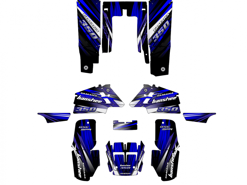 Kit grafiche yamaha 350 banshee racing blu