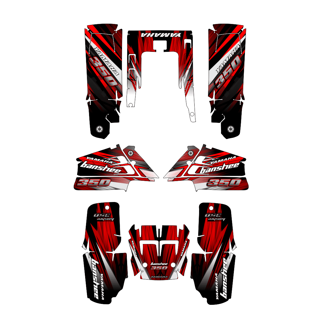 kit déco yamaha 350 banshee racing rouge