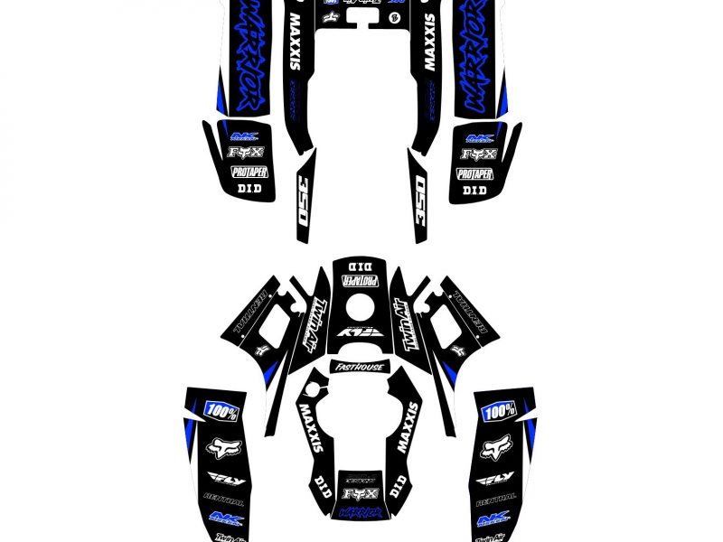 Kit grafica blu testo yamaha 350 Warrior