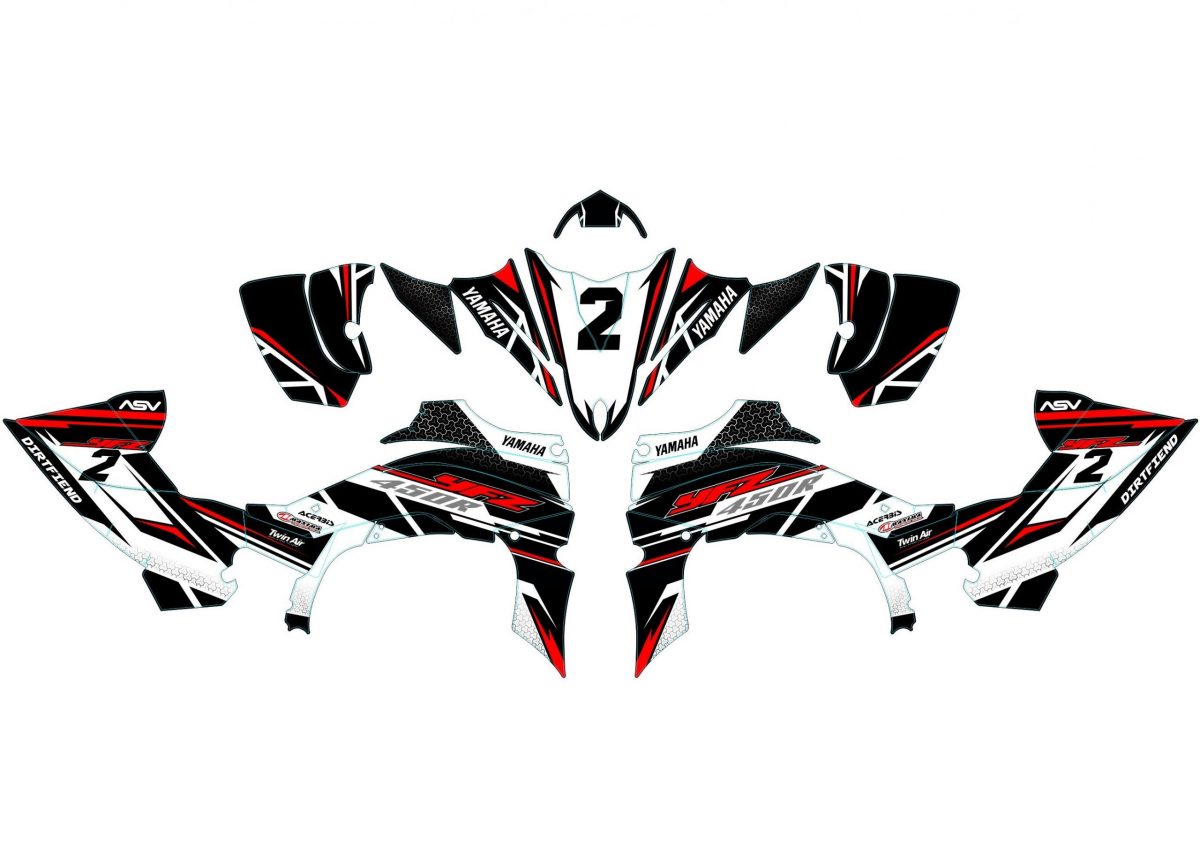 kit déco yamaha yfm 450 yfz airon rouge