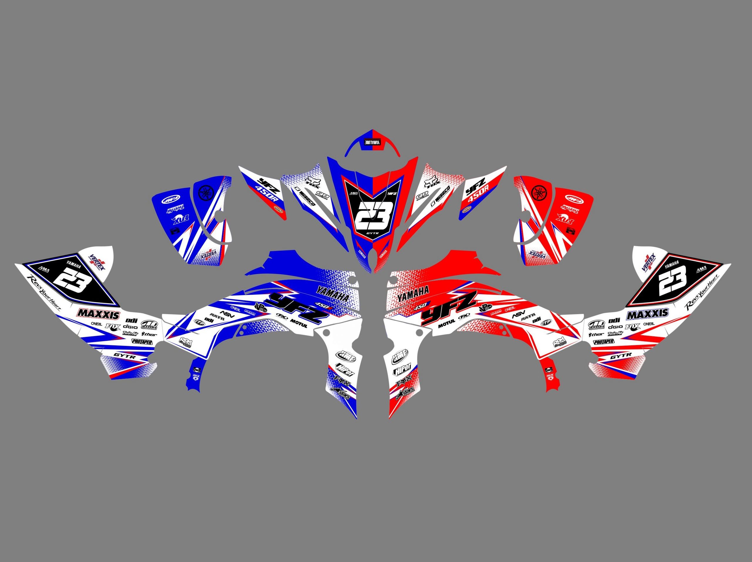 kit déco yamaha yfm 450 yfz bi colors