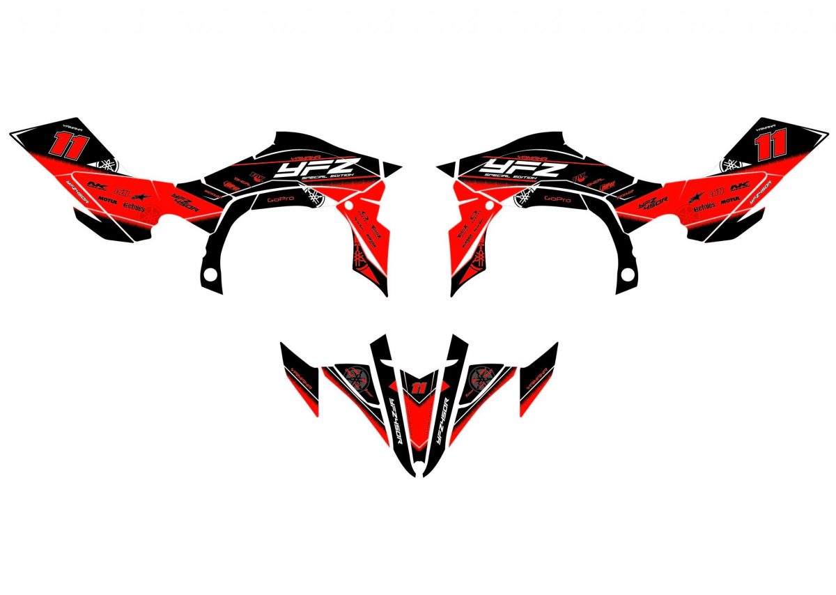 kit déco yamaha yfm 450 yfz blast rouge