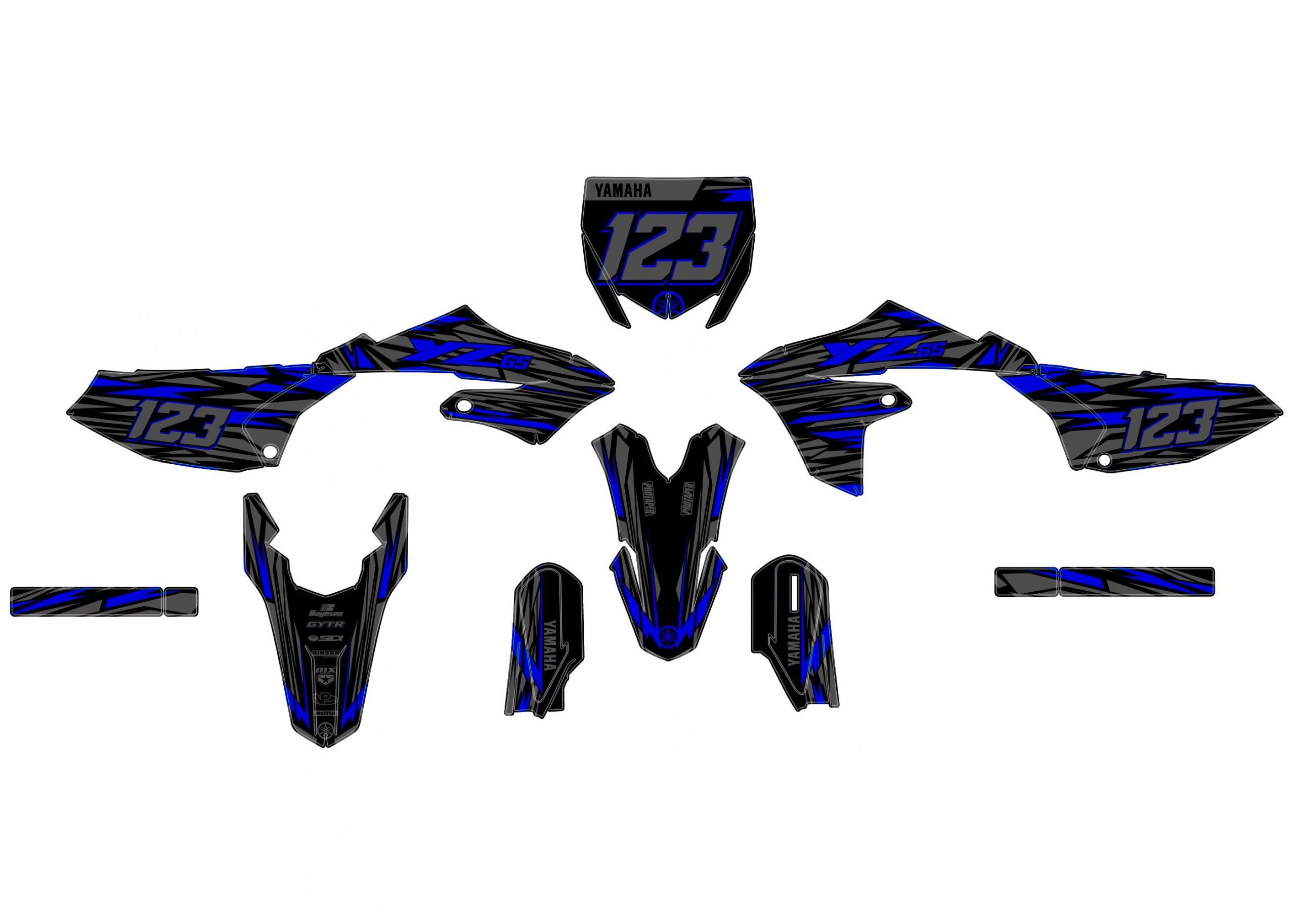 kit déco yamaha 65 yz griffe bleu