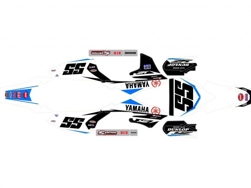 Zestaw graficzny Yamaha 65 yz racing w kolorze białym