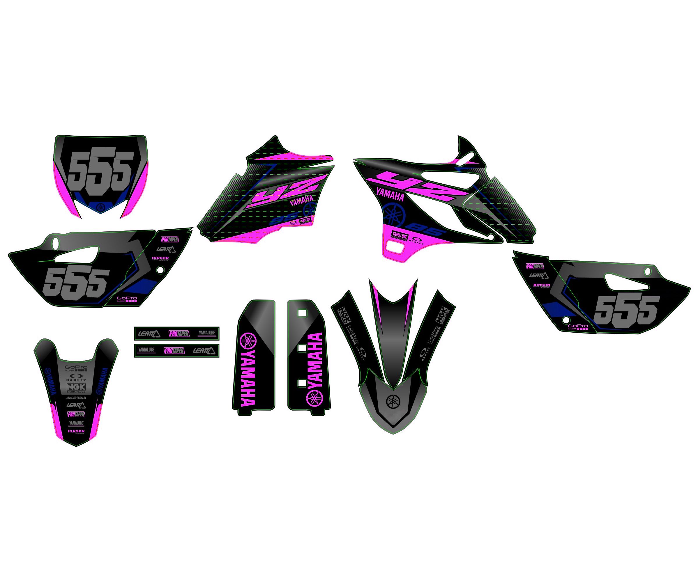 kit déco yamaha 85 yz airon rose