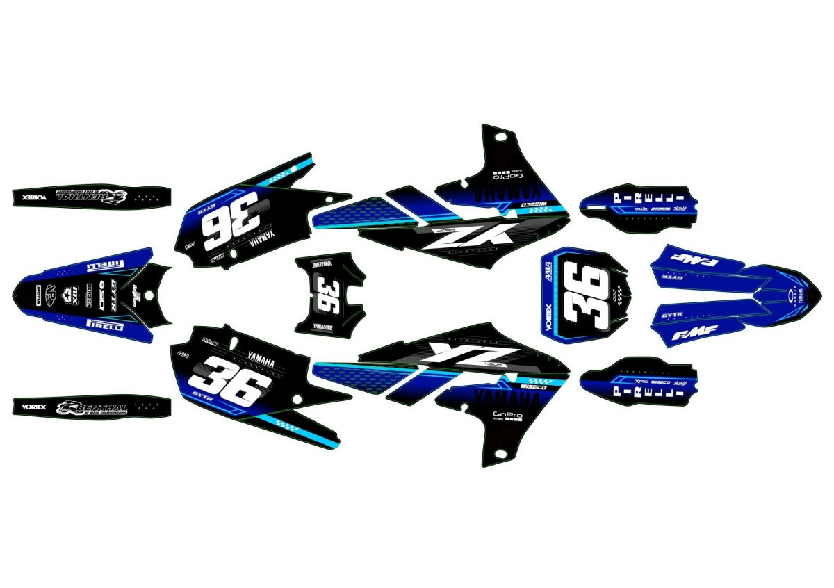 kit déco yamaha 250 yzf (2019 2023) ligne cyan