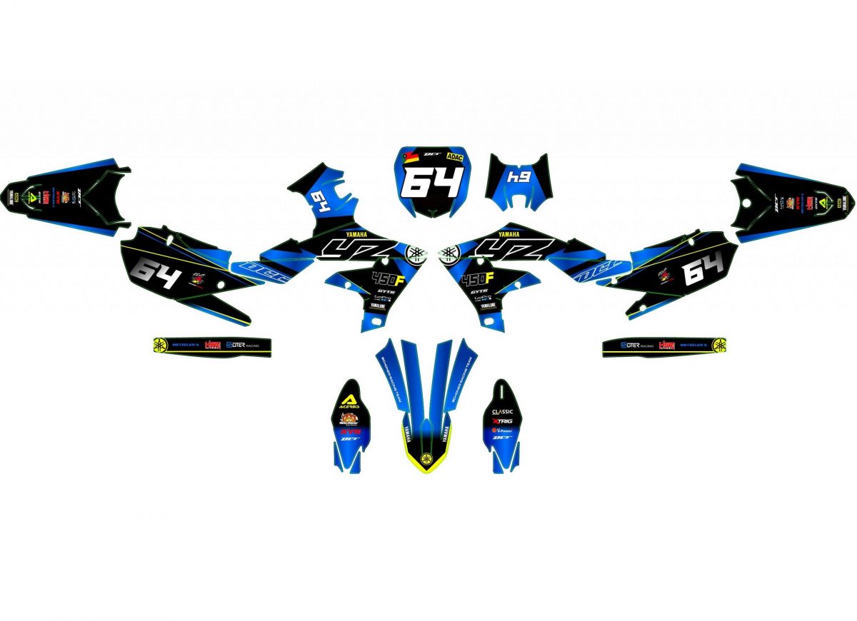 kit déco yamaha 250 yzf (2019 2023) racing cyan