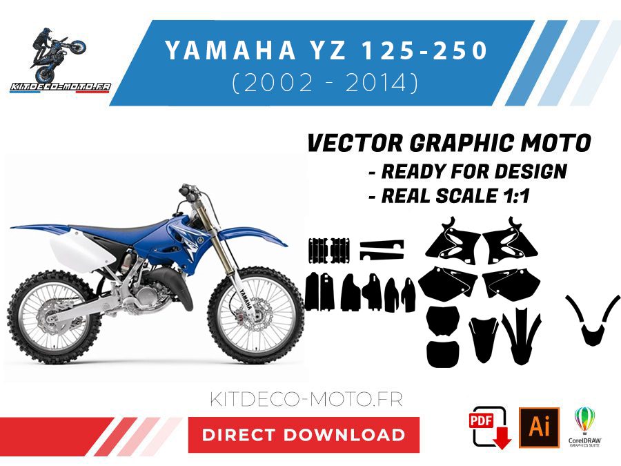 modelo yamaha 125 250 yz (2002 2014) vetor
