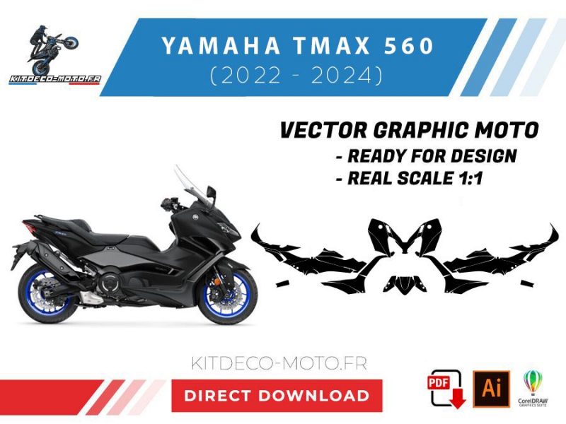 modello yamaha tmax 560 (2022 2024) vettoriale