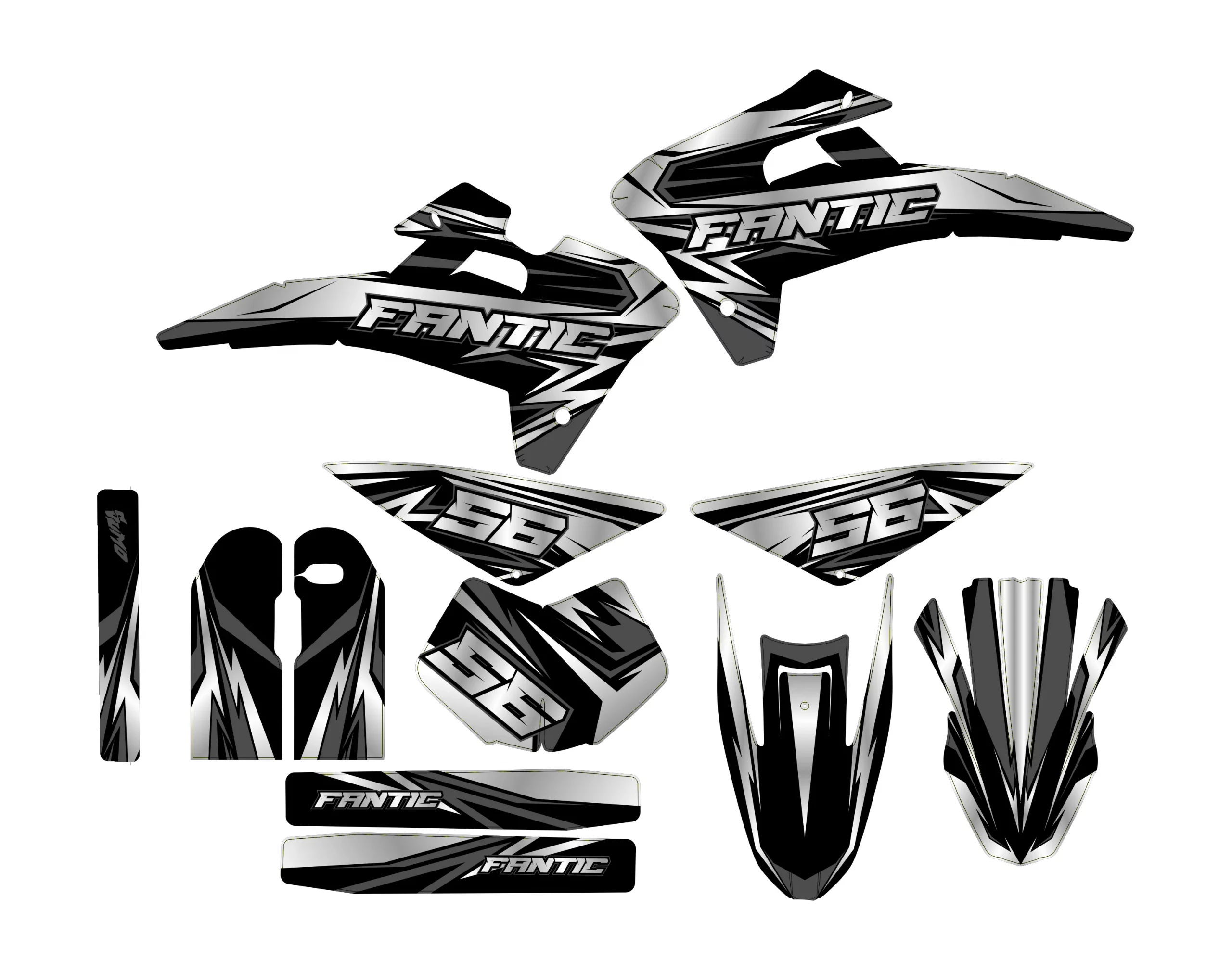 kit déco fantic xm / xe 50 – race blanc