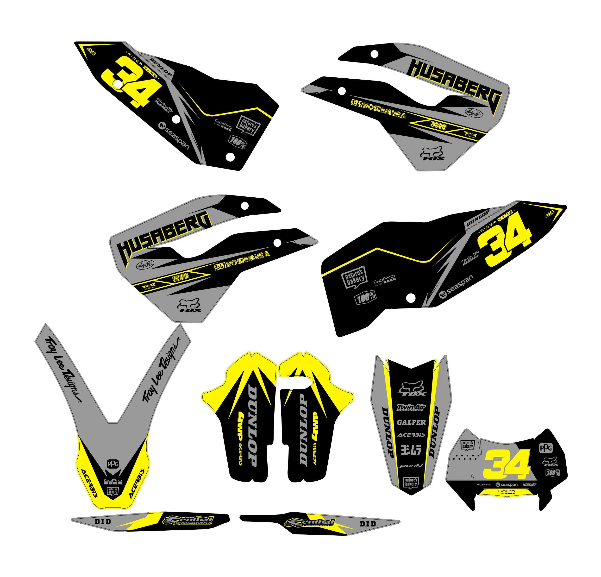 kit déco husaberg te / fe (2011 2012) yoshi