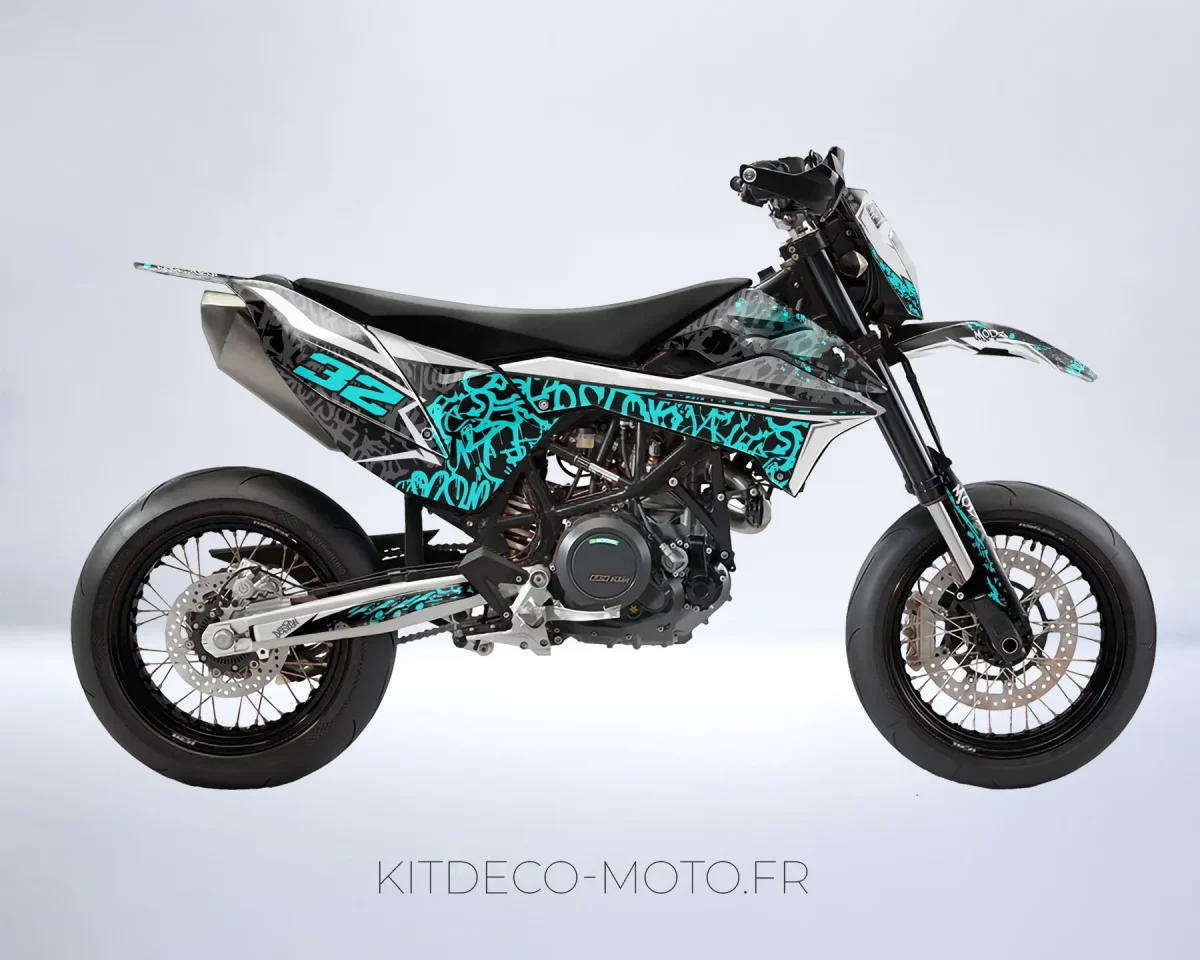 kit déco ktm 690 smcr (2012 2018) graph cyan