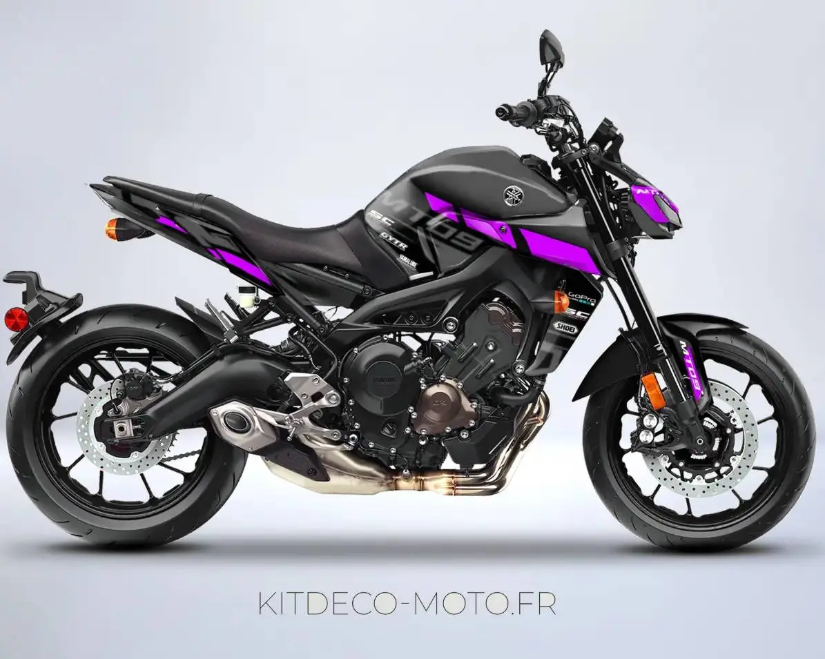 kit déco yamaha mt 09 racing gris / rose