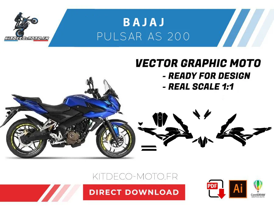 template bajaj pulsar as 200 vector