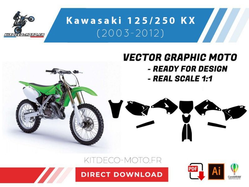 modello kawasaki 125 250 kx (2003 2012) vettoriale