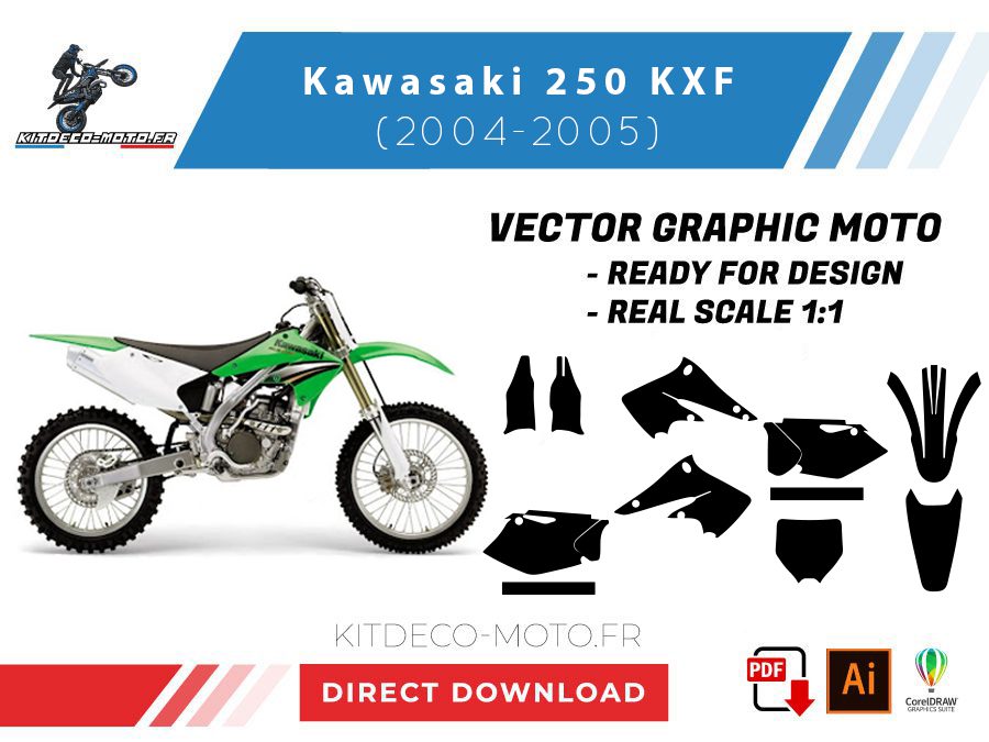 vorlage kawasaki 250 kxf (2004 2005) vektor