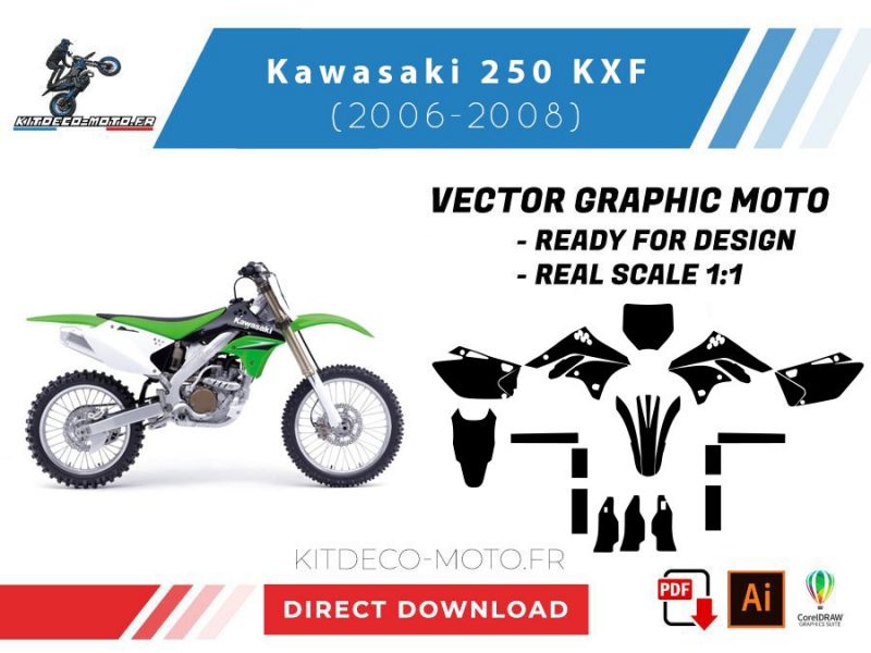 template kawasaki 250 kxf (2006 2008) vector