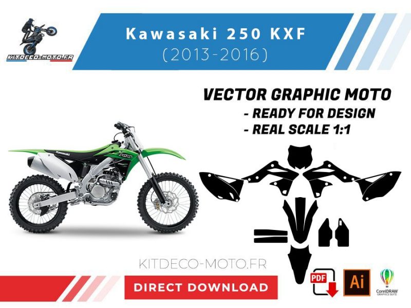 plantilla kawasaki 250 kxf (2013 2016) vector