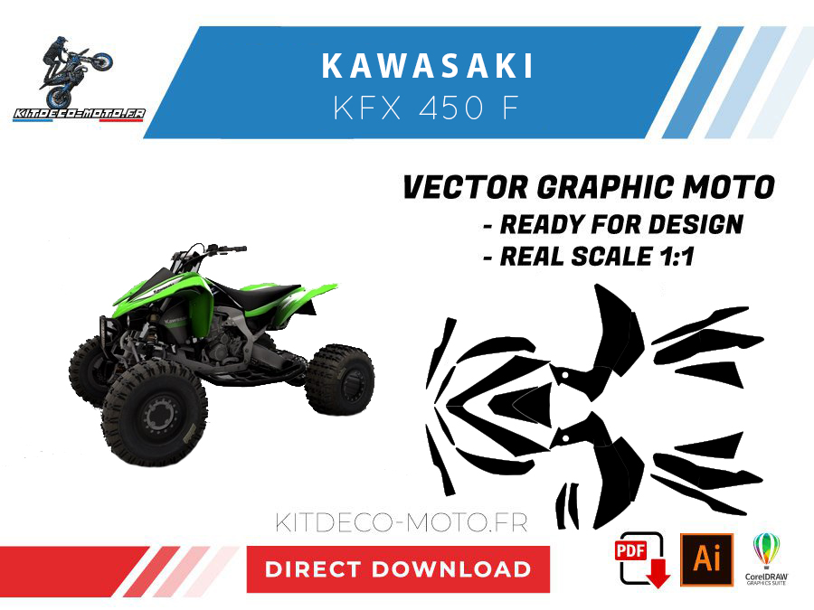 template kawasaki 450 kfx f vector