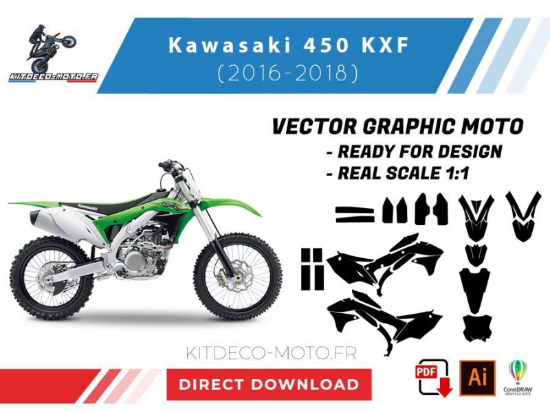 plantilla kawasaki 450 kxf (2016 2018) vector