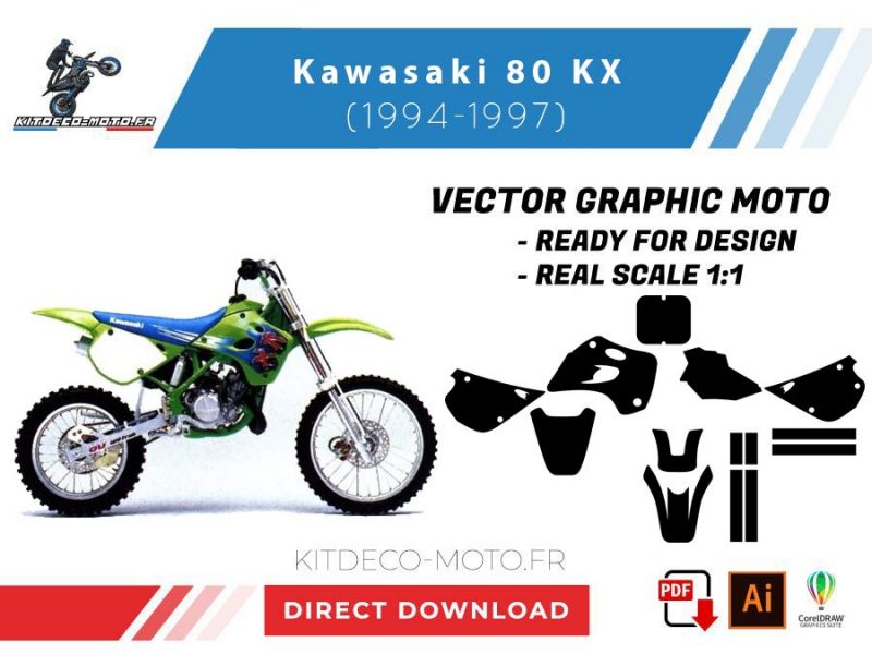 template kawasaki 80 kx (1994 1997) vector