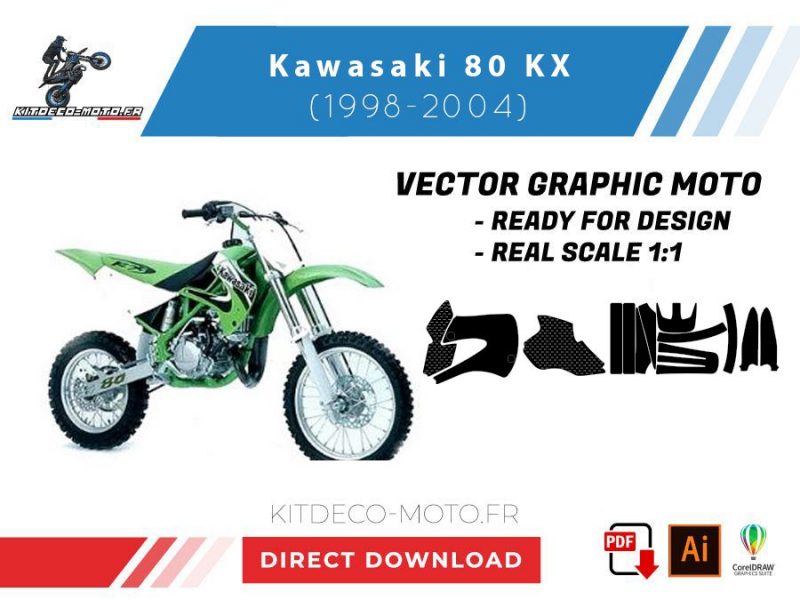 template kawasaki 80 kx (1998 2004) vector