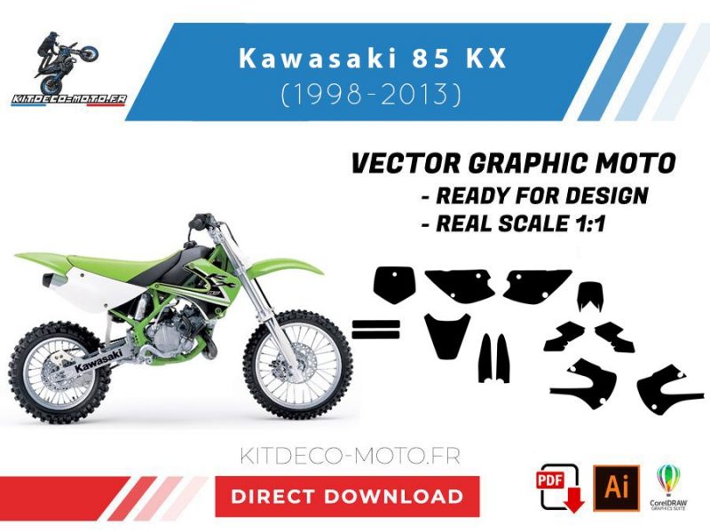 template kawasaki 85 kx (1998 2013) vector