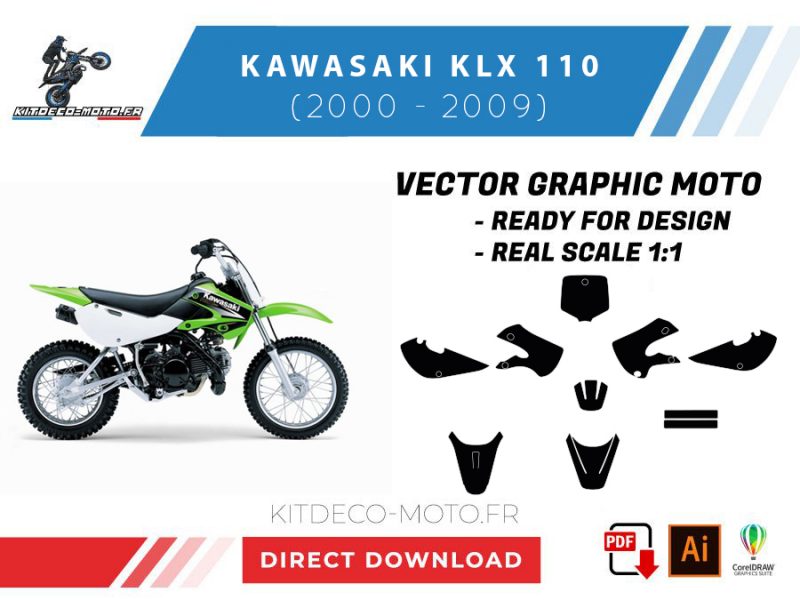 modello kawasaki 110 klx (2000 2009) vettoriale