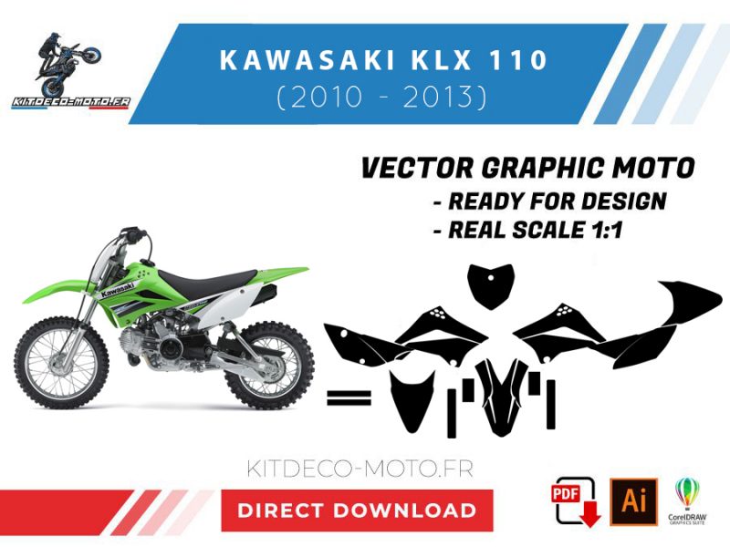 modello kawasaki 110 klx (2010 2013) vettoriale
