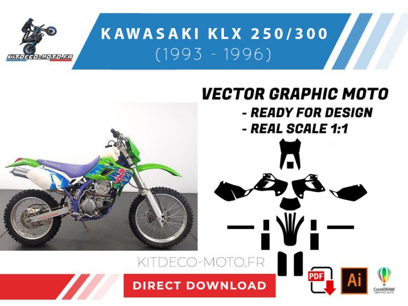 modello kawasaki 250/300 klx (1993 1996) vettoriale