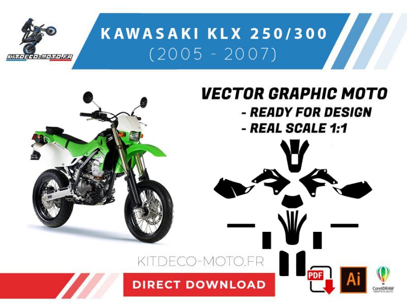modello kawasaki 250/300 klx (2005 2007) vettoriale